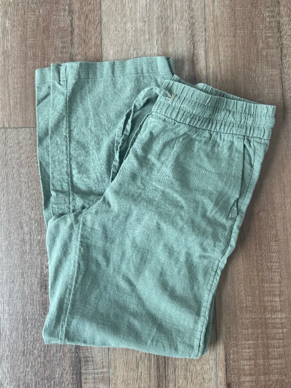 Ann Taylor Factory Green Linen Blend Womens Pant